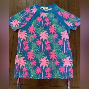 Grace Karin Kids Tropical Pink and Blue Rashguard